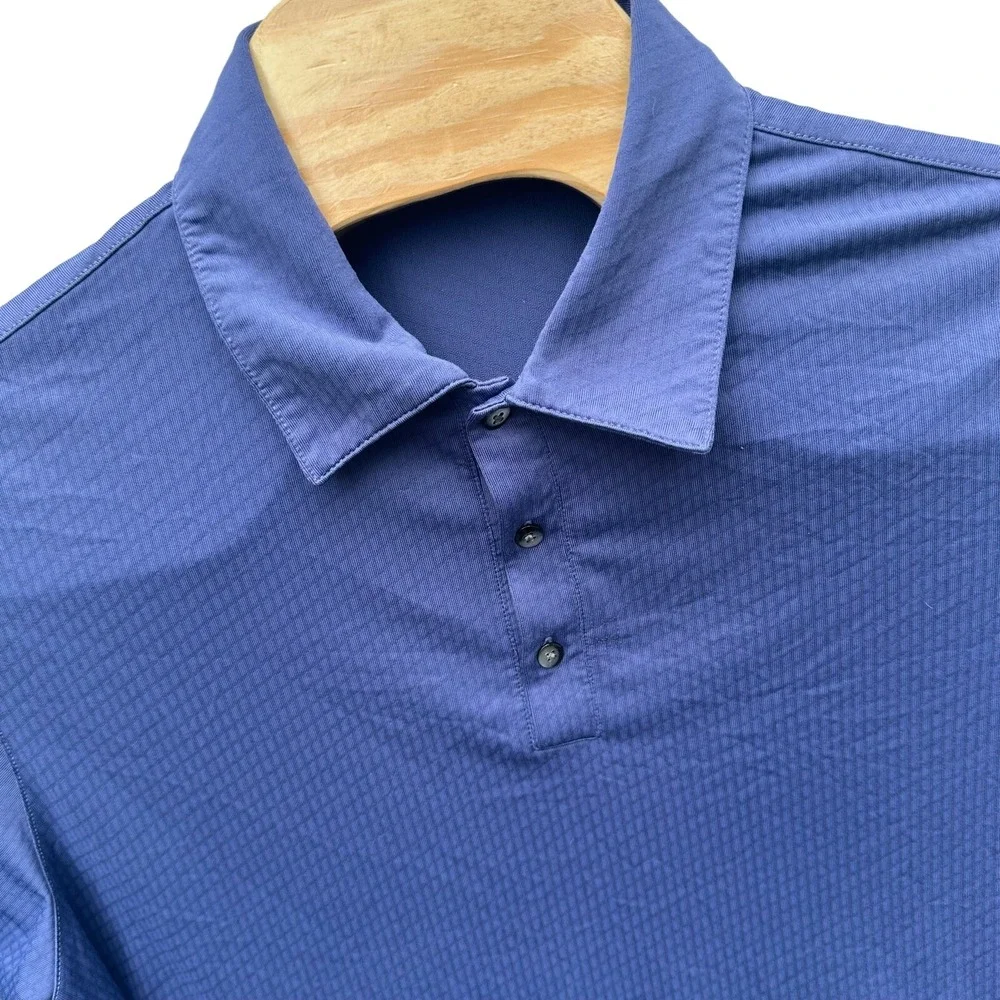 NIKE TIGER WOODS COLL Size Large Mens Blue Golf‎ Polo Shirt Performance Dri-Fit